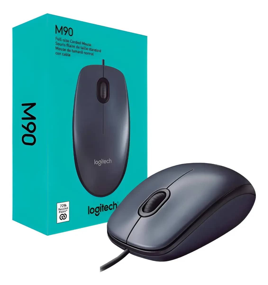 Mouse Logitech M90 Óptico Preto Usb Com Fio